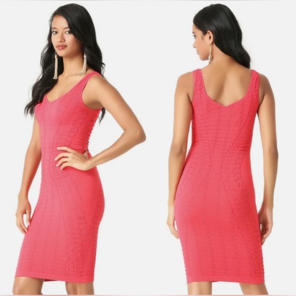 Bebe Body-con Sweetheart Neck Textured Dress Size M/L - Picture 5 of 16